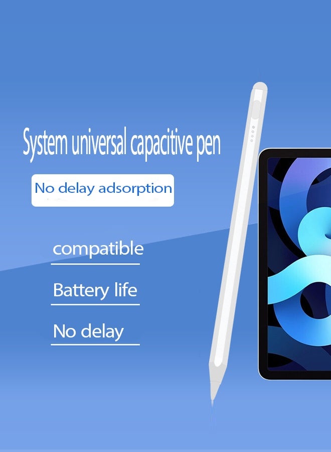 MANBO White magnetic capacitive stylus, compatible with multiple systems, titanium alloy body and silicone tip. - Image 3